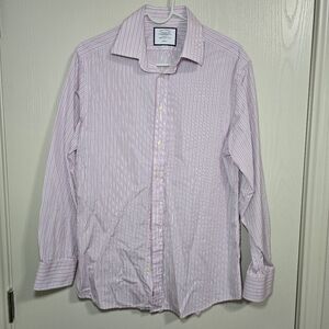 Men Charles Tyrwhitt dress shirt Pink Blue size‎ 16/34 used